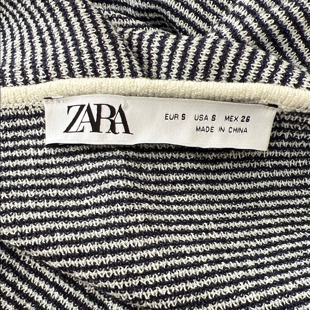 Zara Navy Ribbed Knit Button-Front Dress - Picture 5 of 5